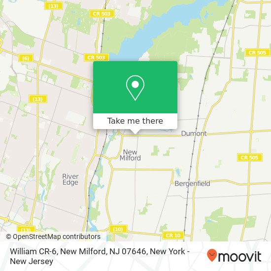 Mapa de William CR-6, New Milford, NJ 07646