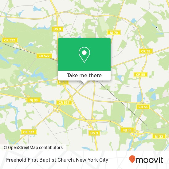 Mapa de Freehold First Baptist Church