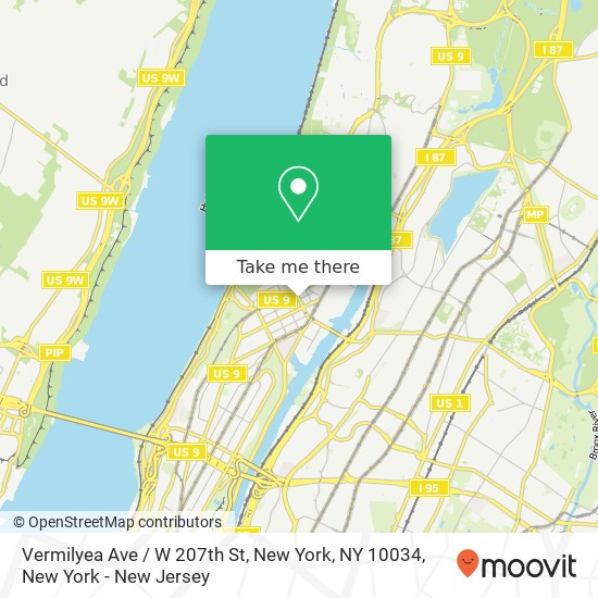 Vermilyea Ave / W 207th St, New York, NY 10034 map