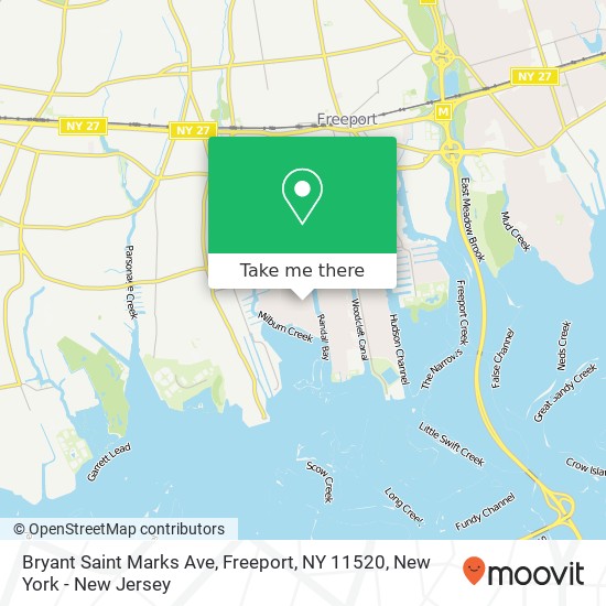 Bryant Saint Marks Ave, Freeport, NY 11520 map