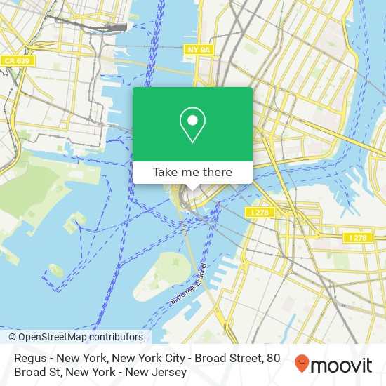 Mapa de Regus - New York, New York City - Broad Street, 80 Broad St