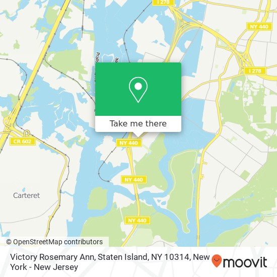 Mapa de Victory Rosemary Ann, Staten Island, NY 10314