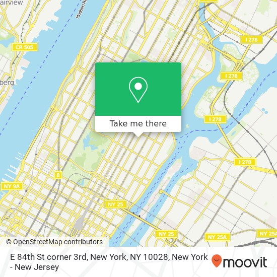 Mapa de E 84th St corner 3rd, New York, NY 10028