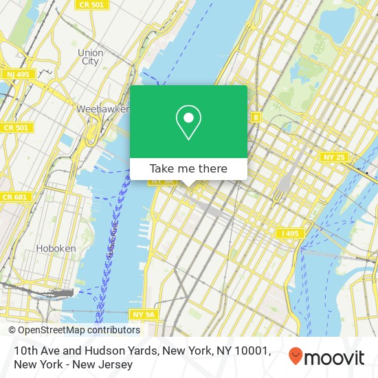 10th Ave and Hudson Yards, New York, NY 10001 map