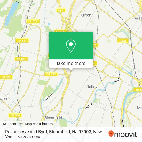 Mapa de Passaic Ave and Byrd, Bloomfield, NJ 07003