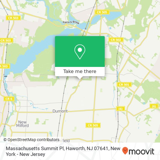 Mapa de Massachusetts Summit Pl, Haworth, NJ 07641