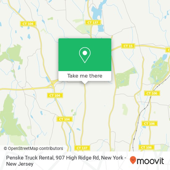 Mapa de Penske Truck Rental, 907 High Ridge Rd