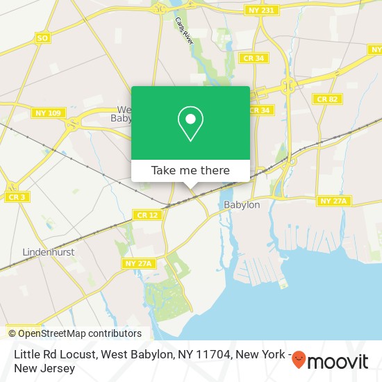 Mapa de Little Rd Locust, West Babylon, NY 11704