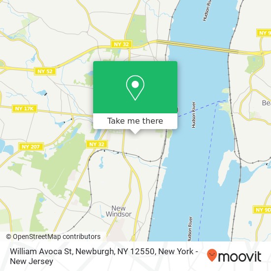 Mapa de William Avoca St, Newburgh, NY 12550