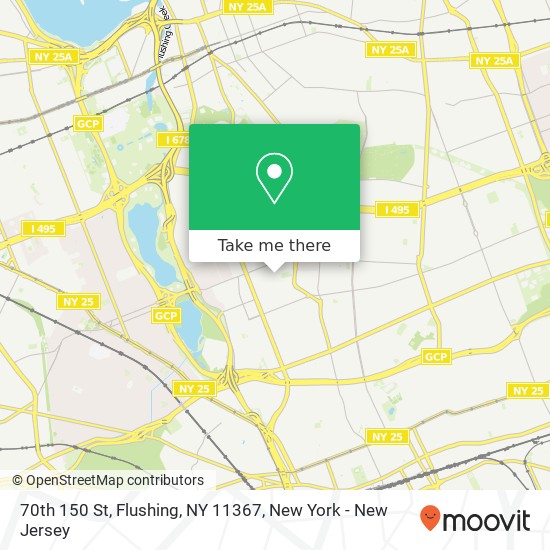 70th 150 St, Flushing, NY 11367 map