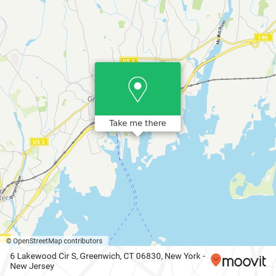 Mapa de 6 Lakewood Cir S, Greenwich, CT 06830