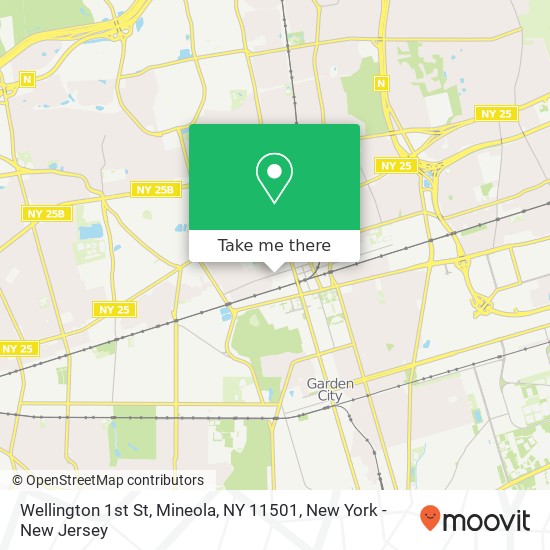 Mapa de Wellington 1st St, Mineola, NY 11501