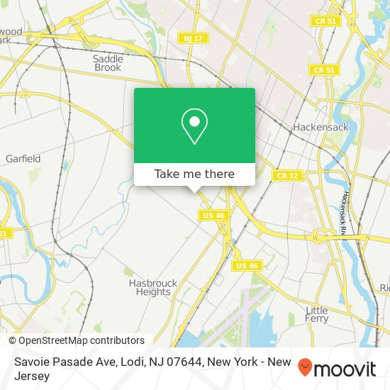 Mapa de Savoie Pasade Ave, Lodi, NJ 07644