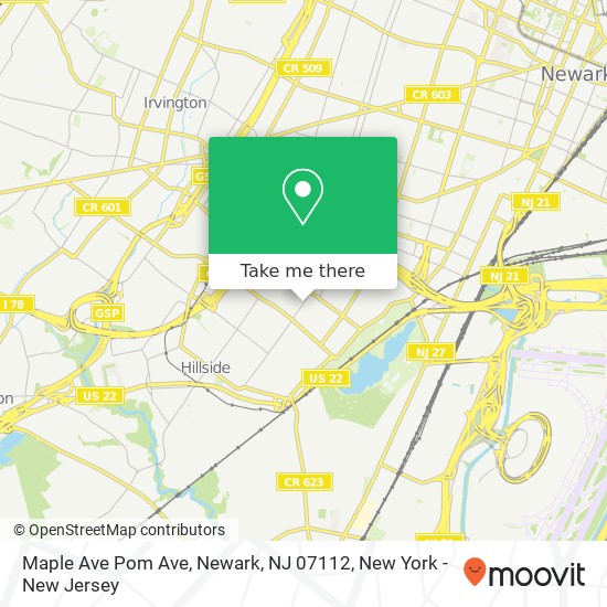 Maple Ave Pom Ave, Newark, NJ 07112 map