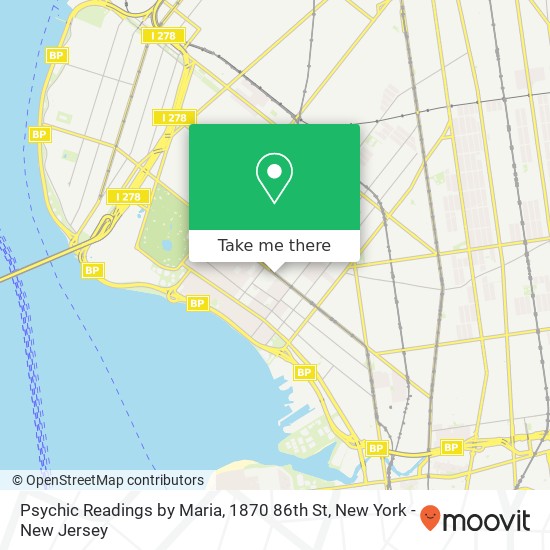 Psychic Readings by Maria, 1870 86th St map