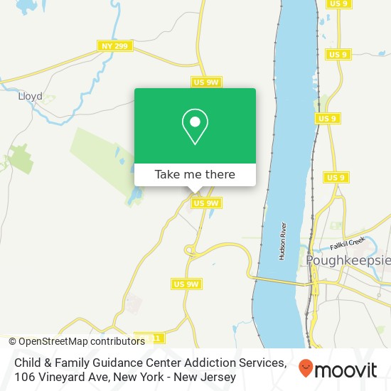Mapa de Child & Family Guidance Center Addiction Services, 106 Vineyard Ave