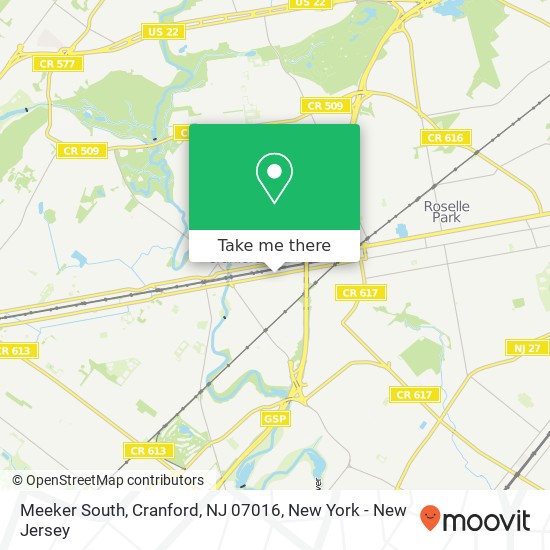 Mapa de Meeker South, Cranford, NJ 07016