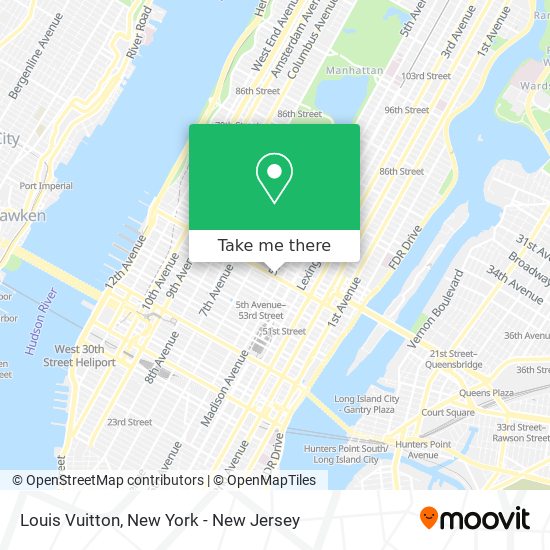 How to get to Louis Vuitton New York 5th Avenue in Manhattan by Subway, Bus  or Train?