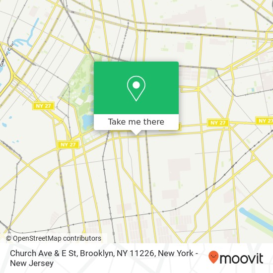 Church Ave & E St, Brooklyn, NY 11226 map