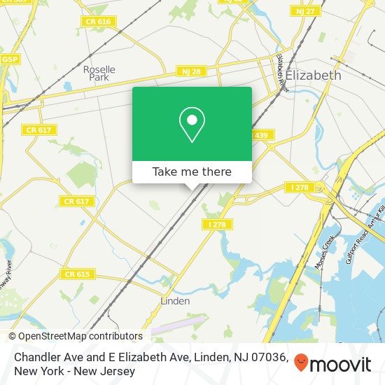 Chandler Ave and E Elizabeth Ave, Linden, NJ 07036 map