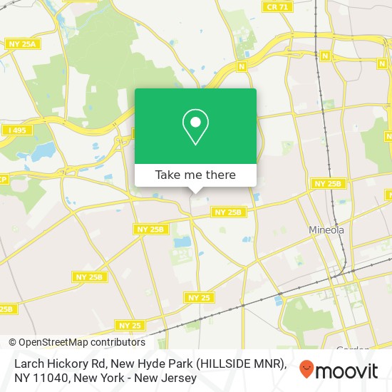 Mapa de Larch Hickory Rd, New Hyde Park (HILLSIDE MNR), NY 11040