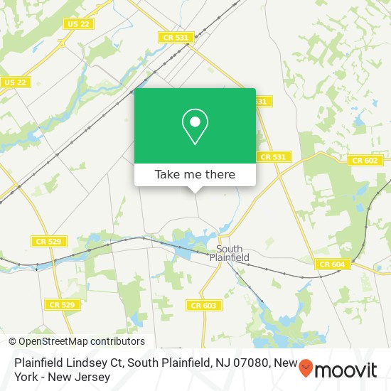 Mapa de Plainfield Lindsey Ct, South Plainfield, NJ 07080