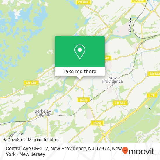 Central Ave CR-512, New Providence, NJ 07974 map