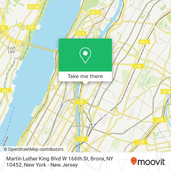 Martin Luther King Blvd W 166th St, Bronx, NY 10452 map