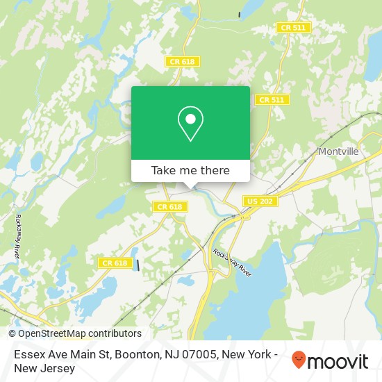 Mapa de Essex Ave Main St, Boonton, NJ 07005