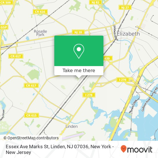 Essex Ave Marks St, Linden, NJ 07036 map