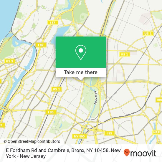 E Fordham Rd and Cambrele, Bronx, NY 10458 map