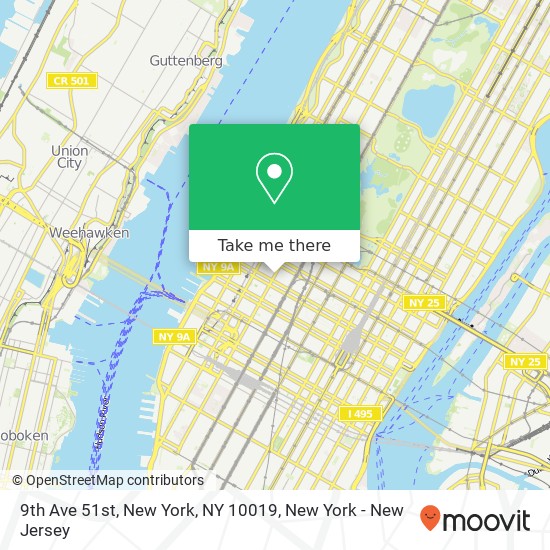 Mapa de 9th Ave 51st, New York, NY 10019