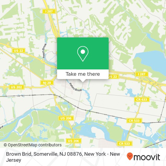 Mapa de Brown Brid, Somerville, NJ 08876