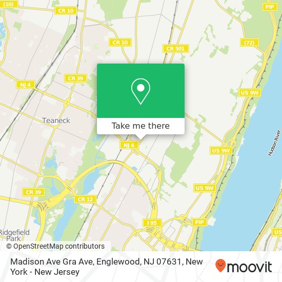 Mapa de Madison Ave Gra Ave, Englewood, NJ 07631