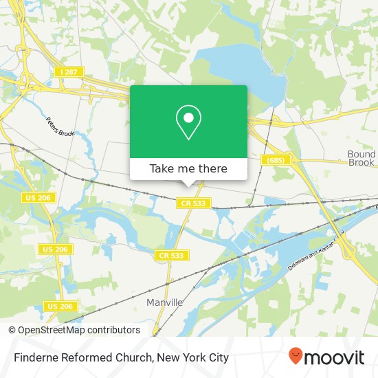 Finderne Reformed Church map