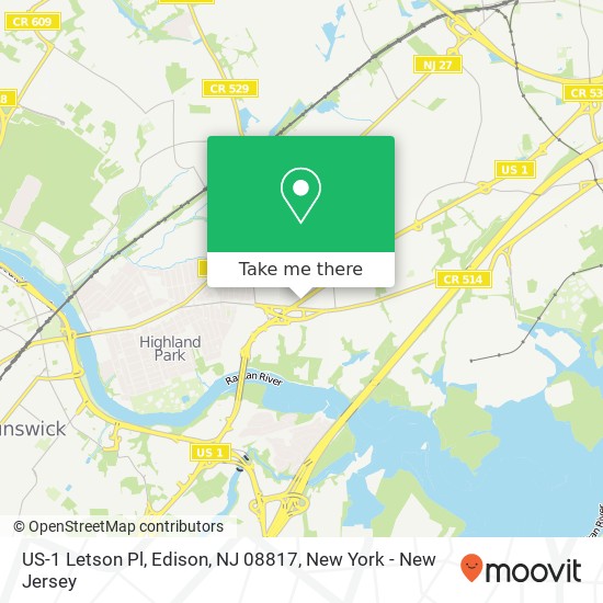 US-1 Letson Pl, Edison, NJ 08817 map