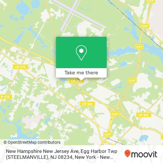 Mapa de New Hampshire New Jersey Ave, Egg Harbor Twp (STEELMANVILLE), NJ 08234