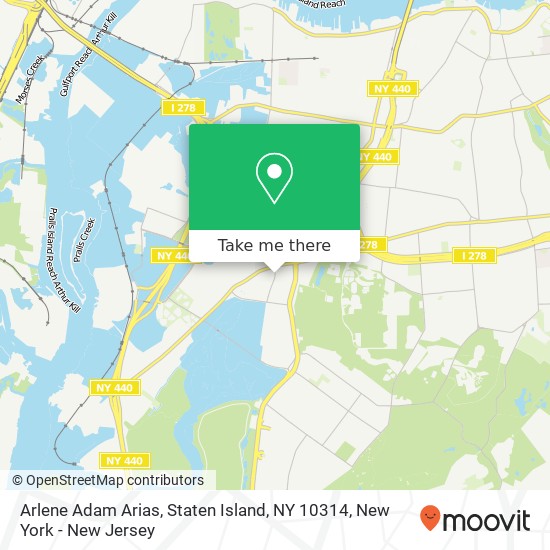 Mapa de Arlene Adam Arias, Staten Island, NY 10314