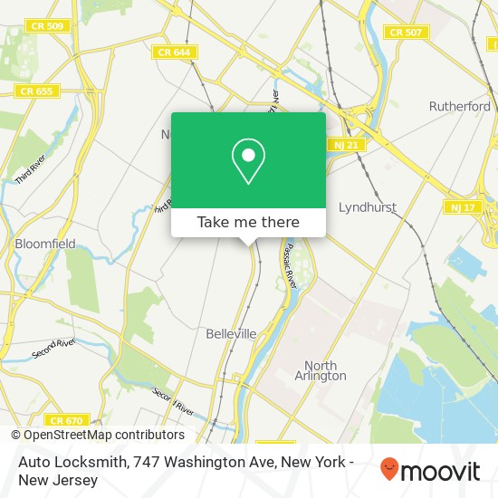 Mapa de Auto Locksmith, 747 Washington Ave