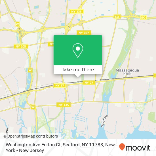 Mapa de Washington Ave Fulton Ct, Seaford, NY 11783