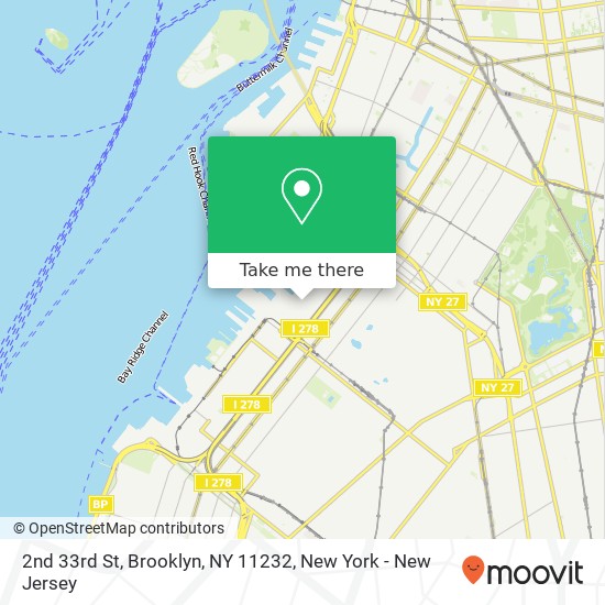 Mapa de 2nd 33rd St, Brooklyn, NY 11232