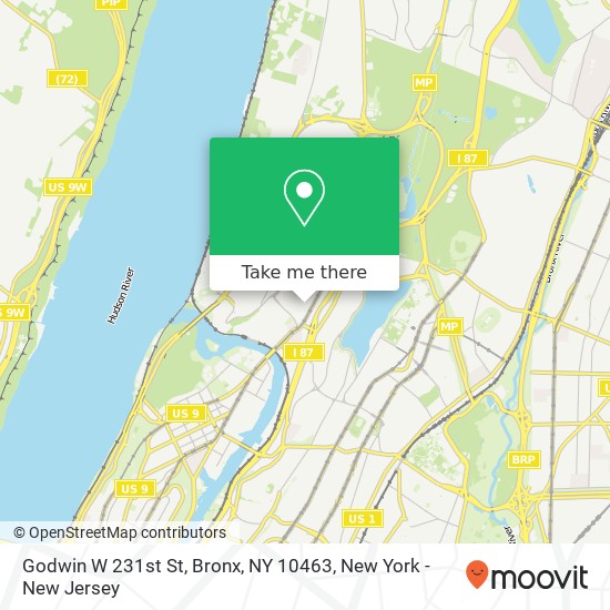 Mapa de Godwin W 231st St, Bronx, NY 10463