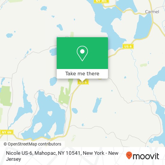 Mapa de Nicole US-6, Mahopac, NY 10541