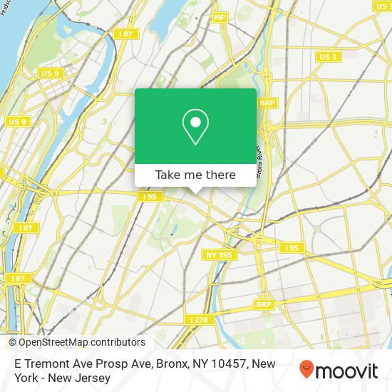 E Tremont Ave Prosp Ave, Bronx, NY 10457 map