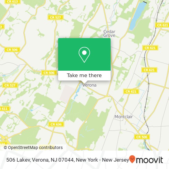 Mapa de 506 Lakev, Verona, NJ 07044