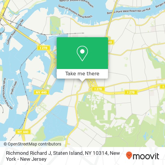 Mapa de Richmond Richard J, Staten Island, NY 10314