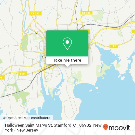 Mapa de Halloween Saint Marys St, Stamford, CT 06902