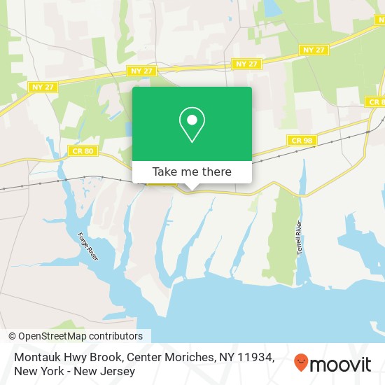 Mapa de Montauk Hwy Brook, Center Moriches, NY 11934