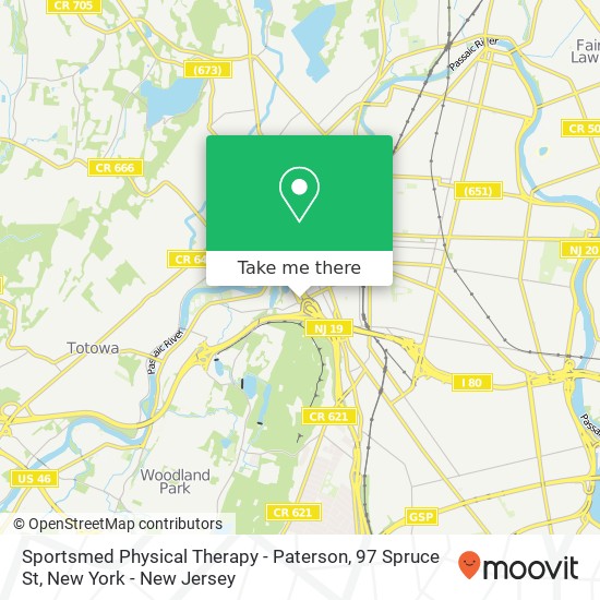 Sportsmed Physical Therapy - Paterson, 97 Spruce St map