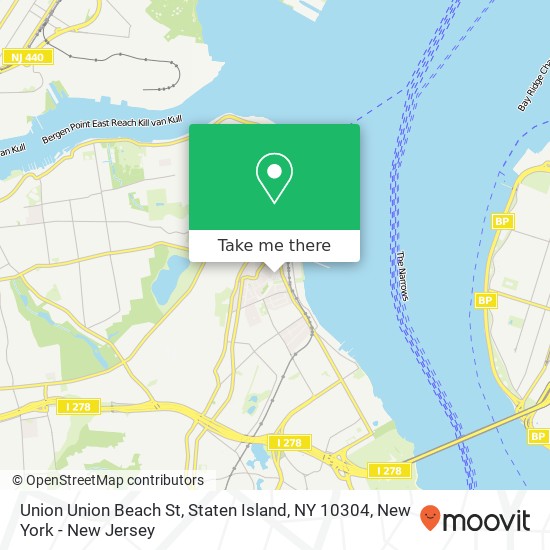 Mapa de Union Union Beach St, Staten Island, NY 10304